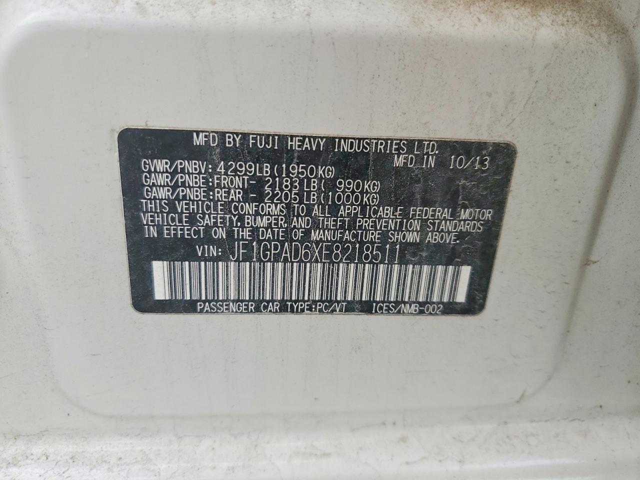2014 SUBARU IMPREZA