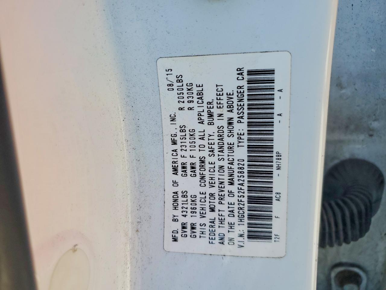 2015 HONDA ACCORD