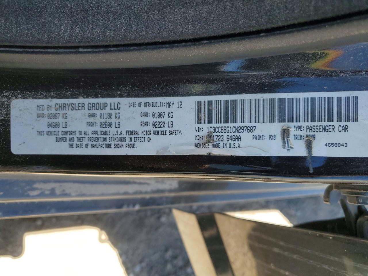 2012 CHRYSLER 200