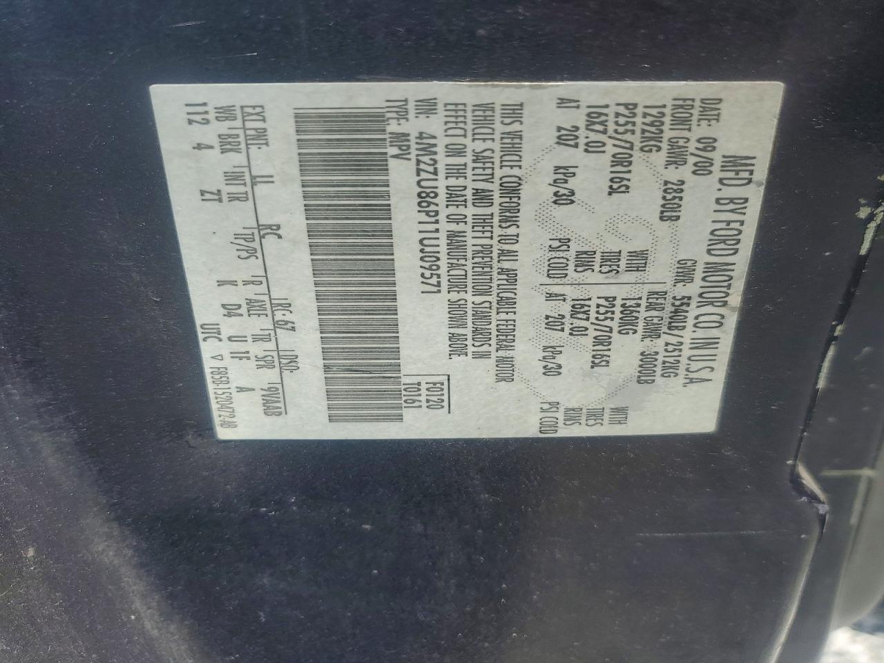 2001 MERCURY Mountaineer