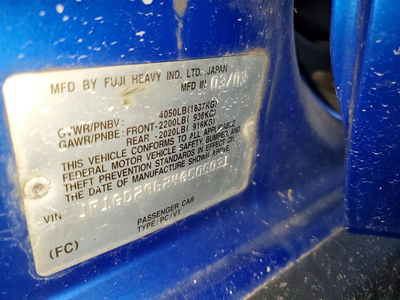 2004 SUBARU IMPREZA