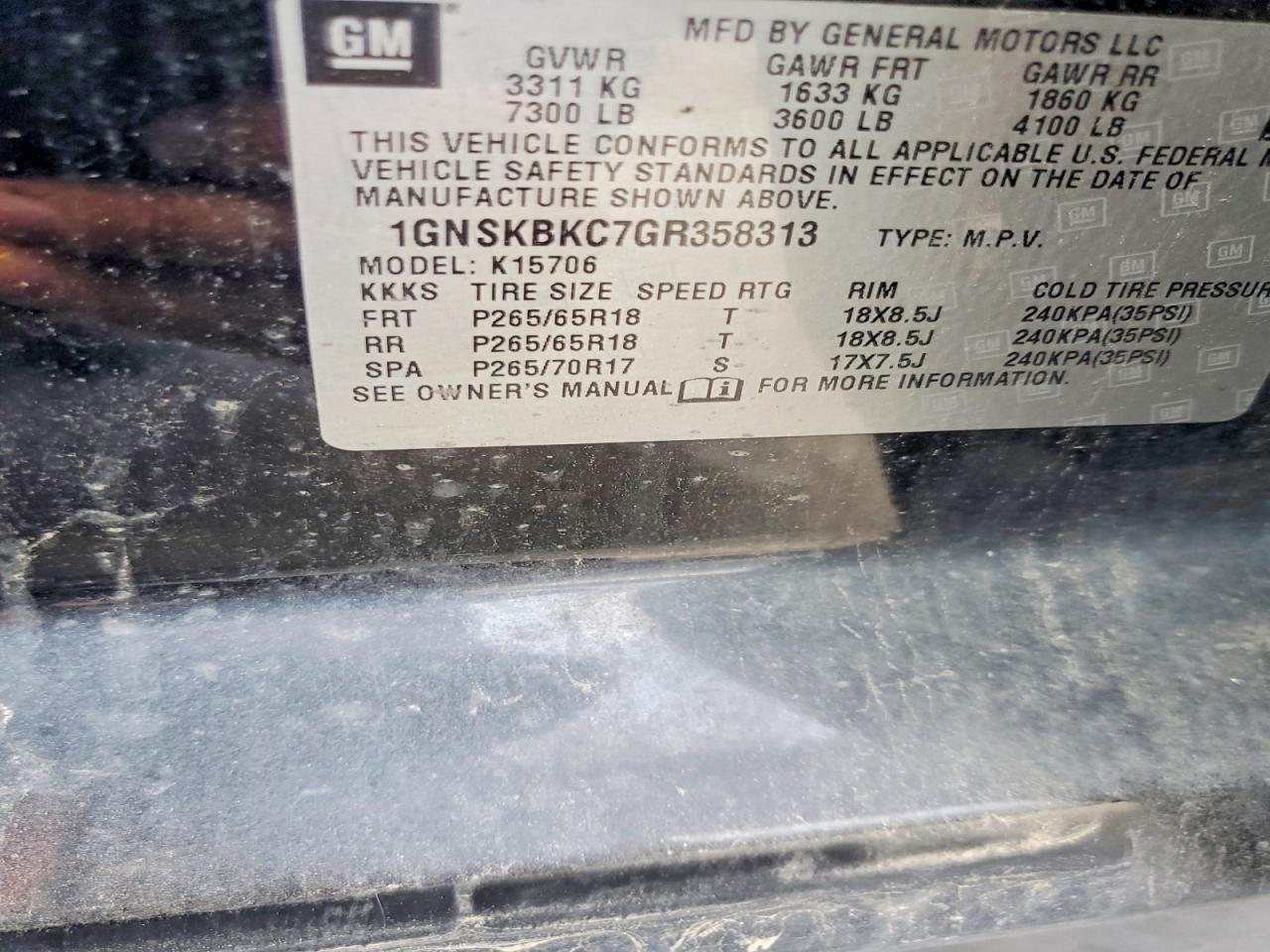 2016 CHEVROLET Tahoe