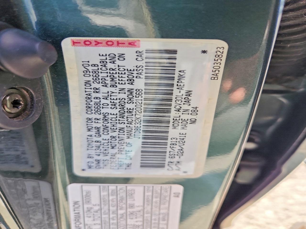 2002 TOYOTA CAMRY