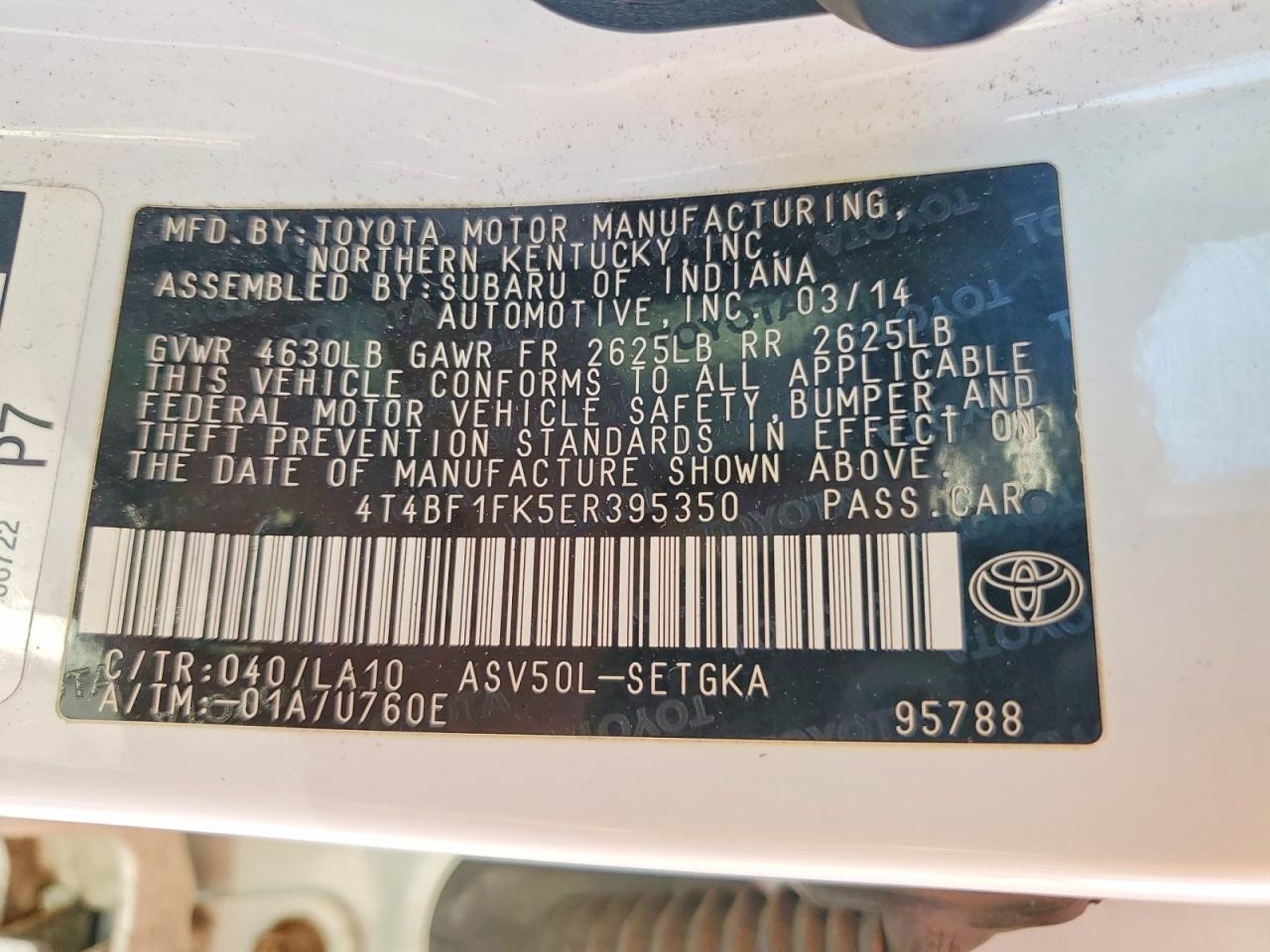 2014 TOYOTA CAMRY