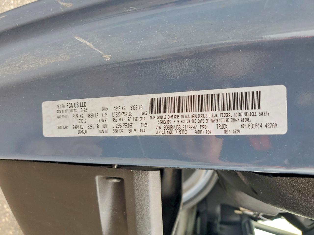 2020 RAM ProMaster 3500