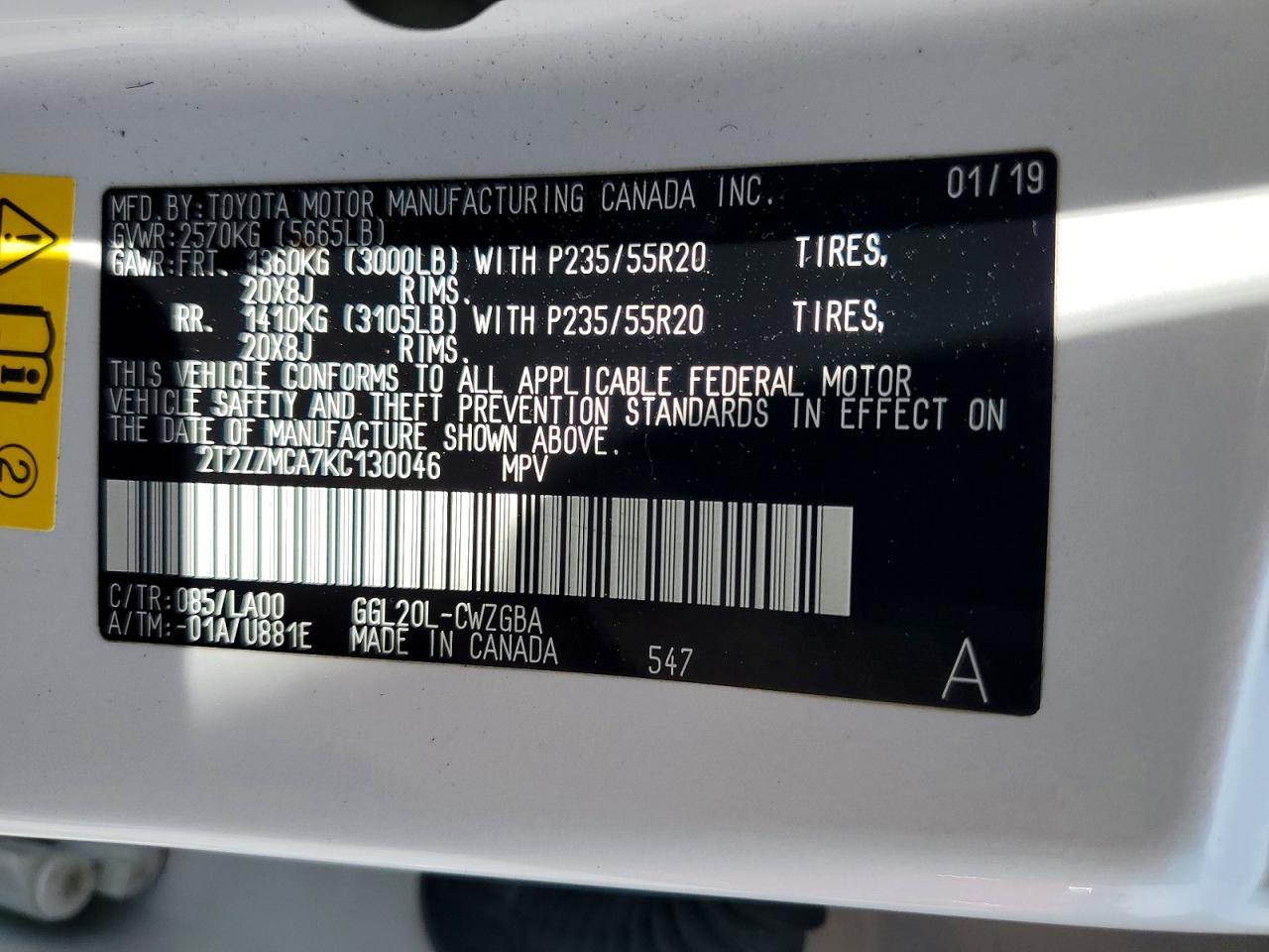 2019 LEXUS RX 350