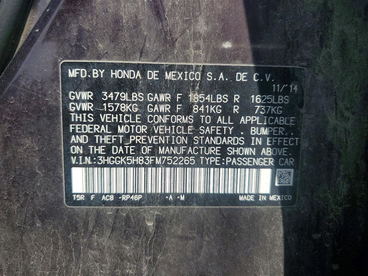 2015 HONDA FIT