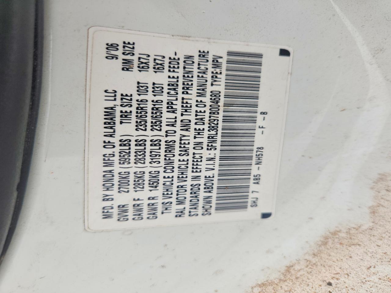 2007 HONDA ODYSSEY