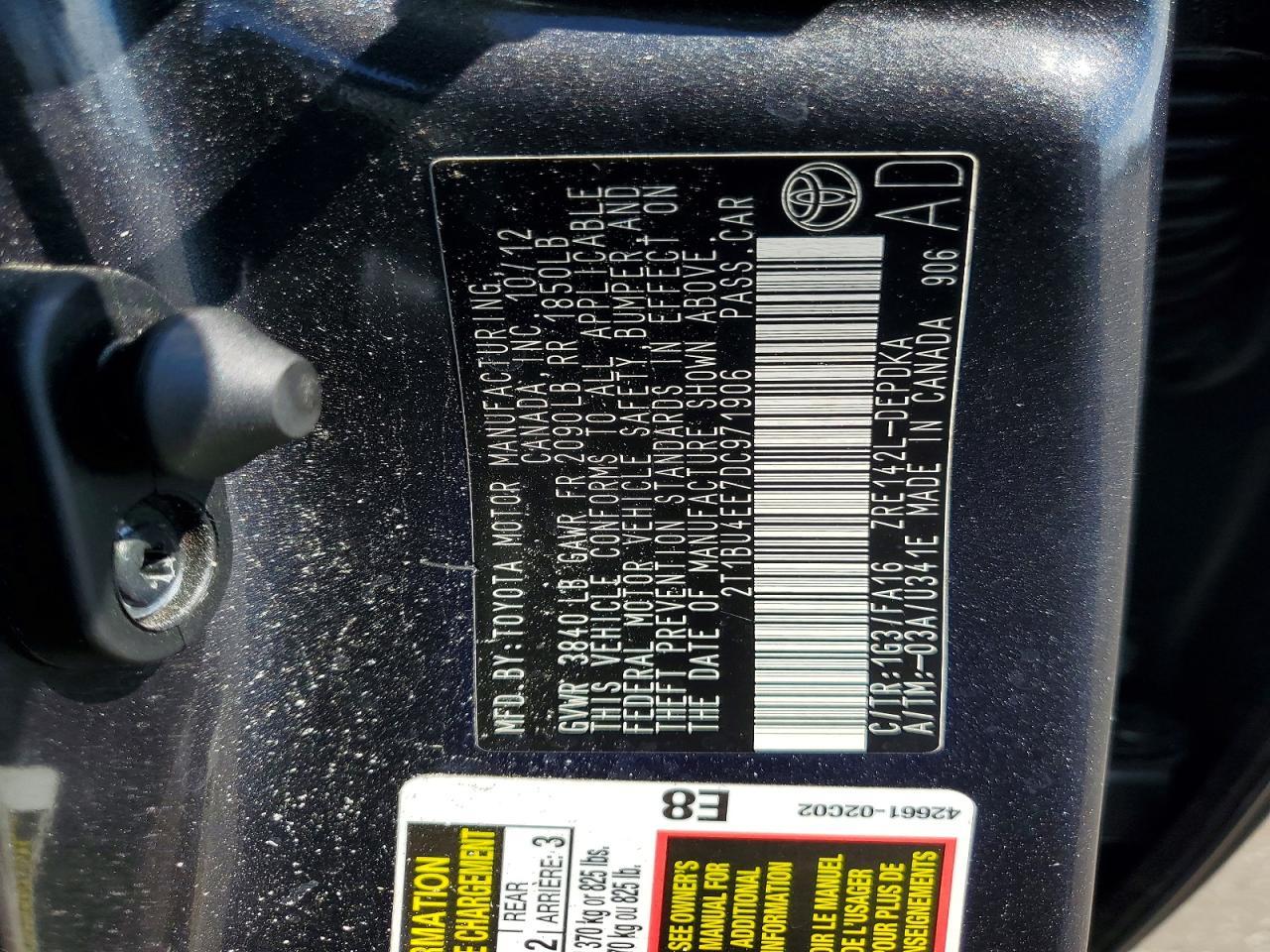 2013 TOYOTA COROLLA