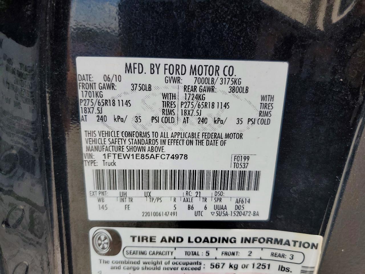 2010 FORD F-150