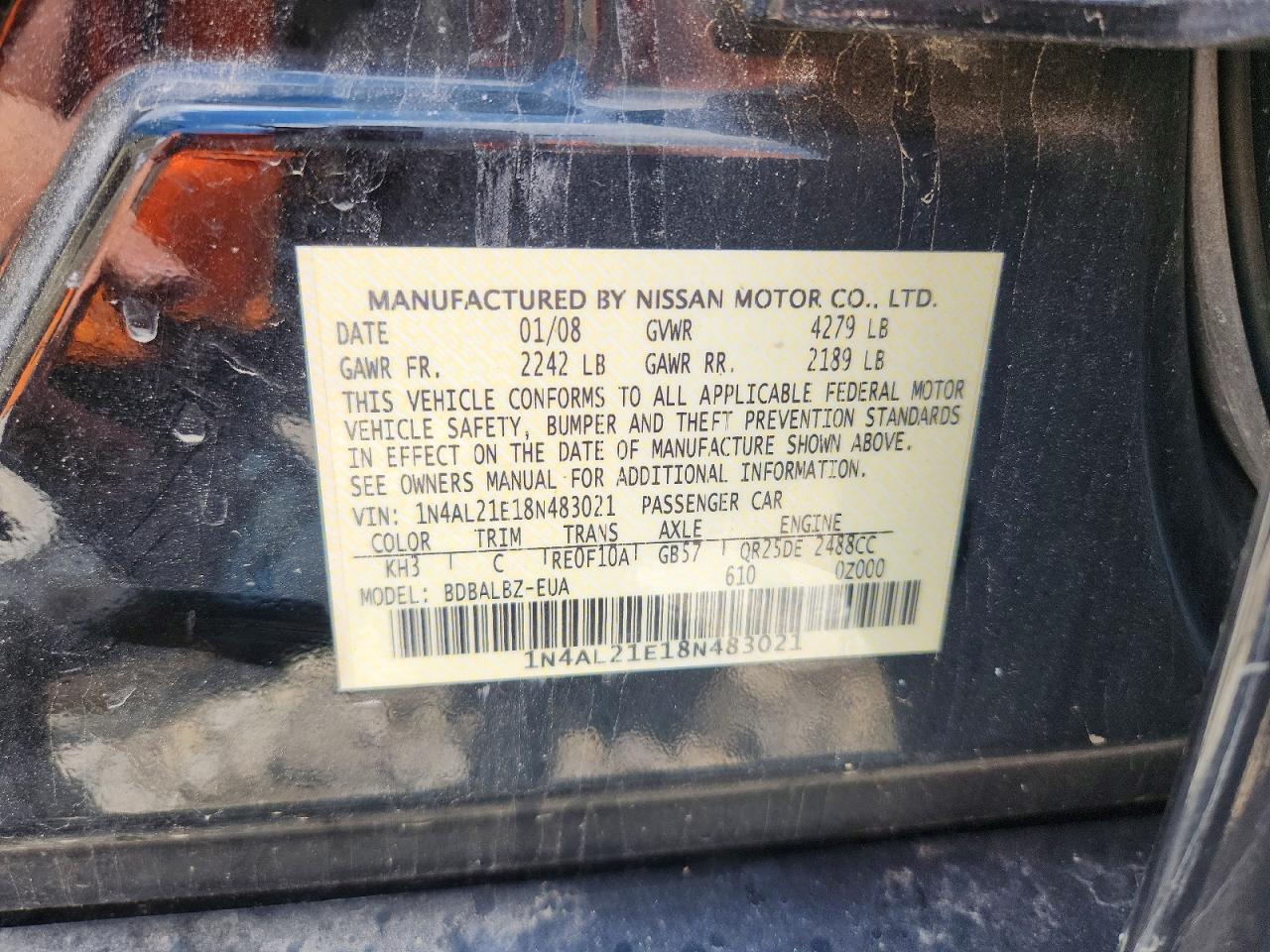 2008 NISSAN ALTIMA