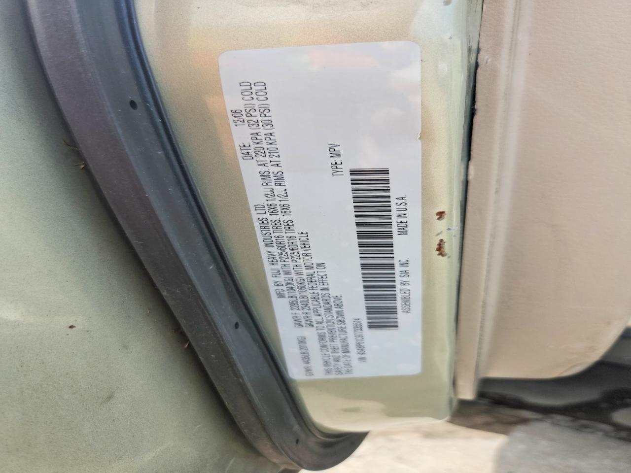 2007 SUBARU Outback