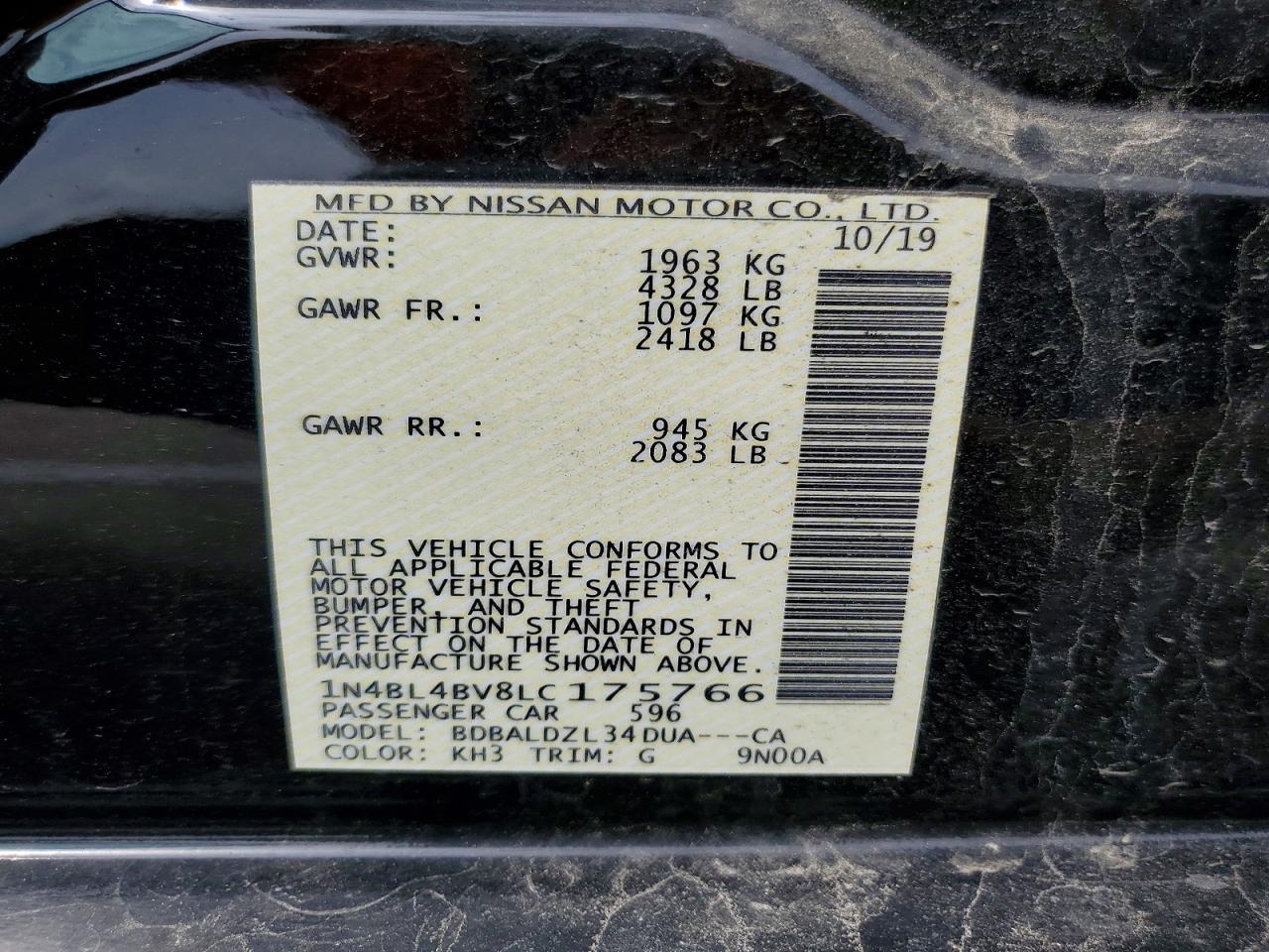 2020 NISSAN ALTIMA
