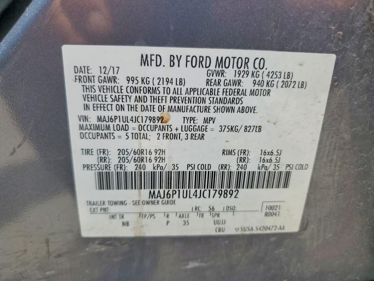 2018 FORD EcoSport