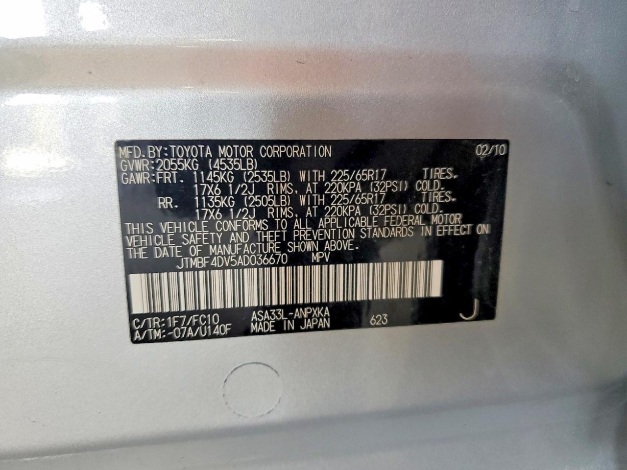 2010 TOYOTA RAV4