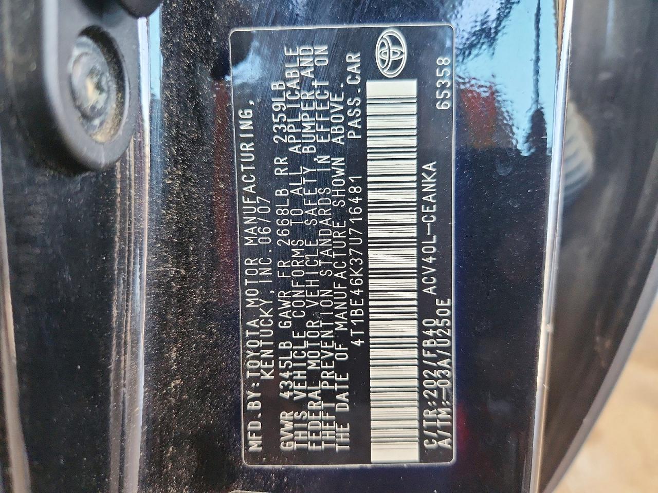 2007 TOYOTA CAMRY