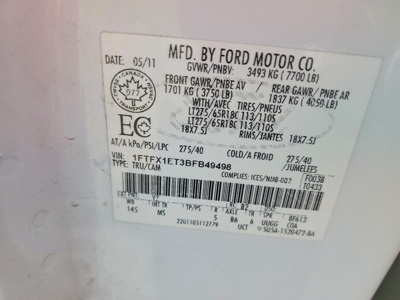 2011 FORD F-150