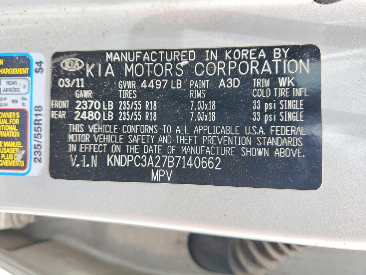 2011 KIA SPORTAGE