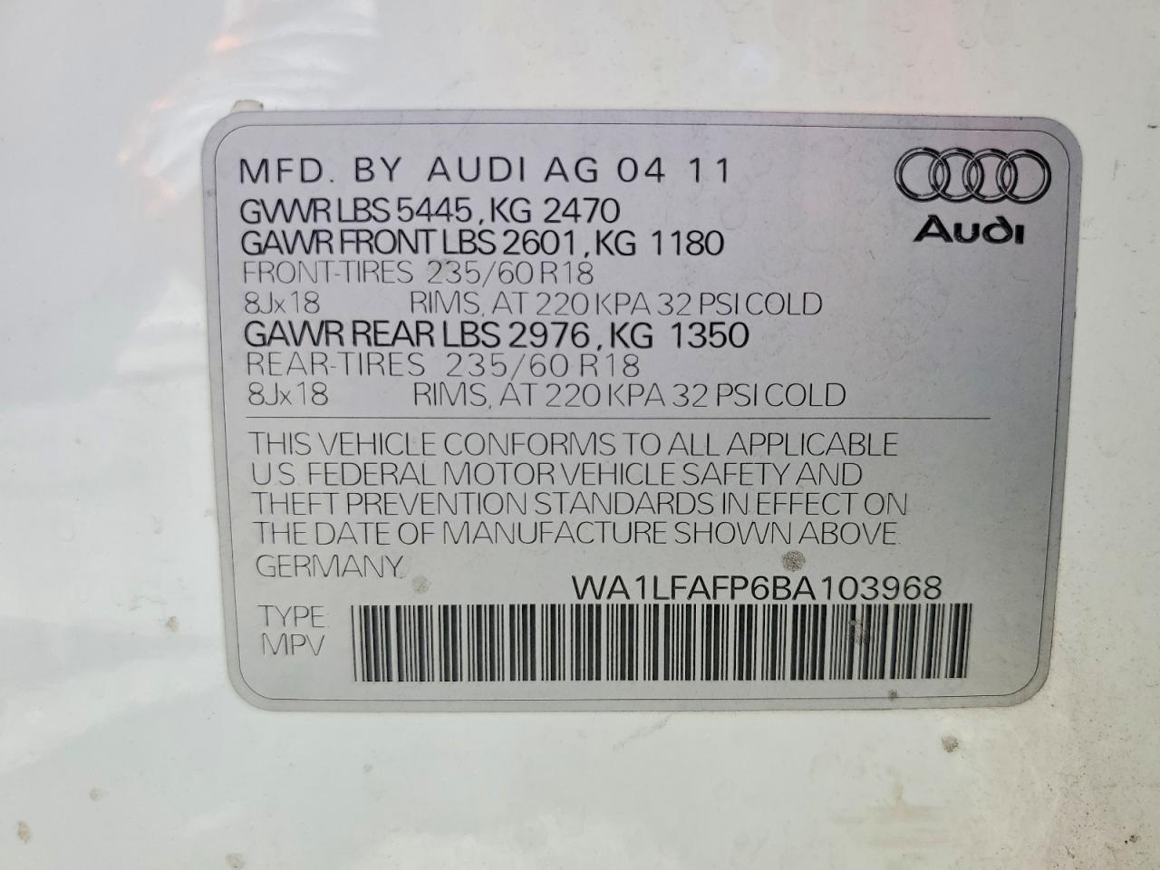 2011 AUDI Q5