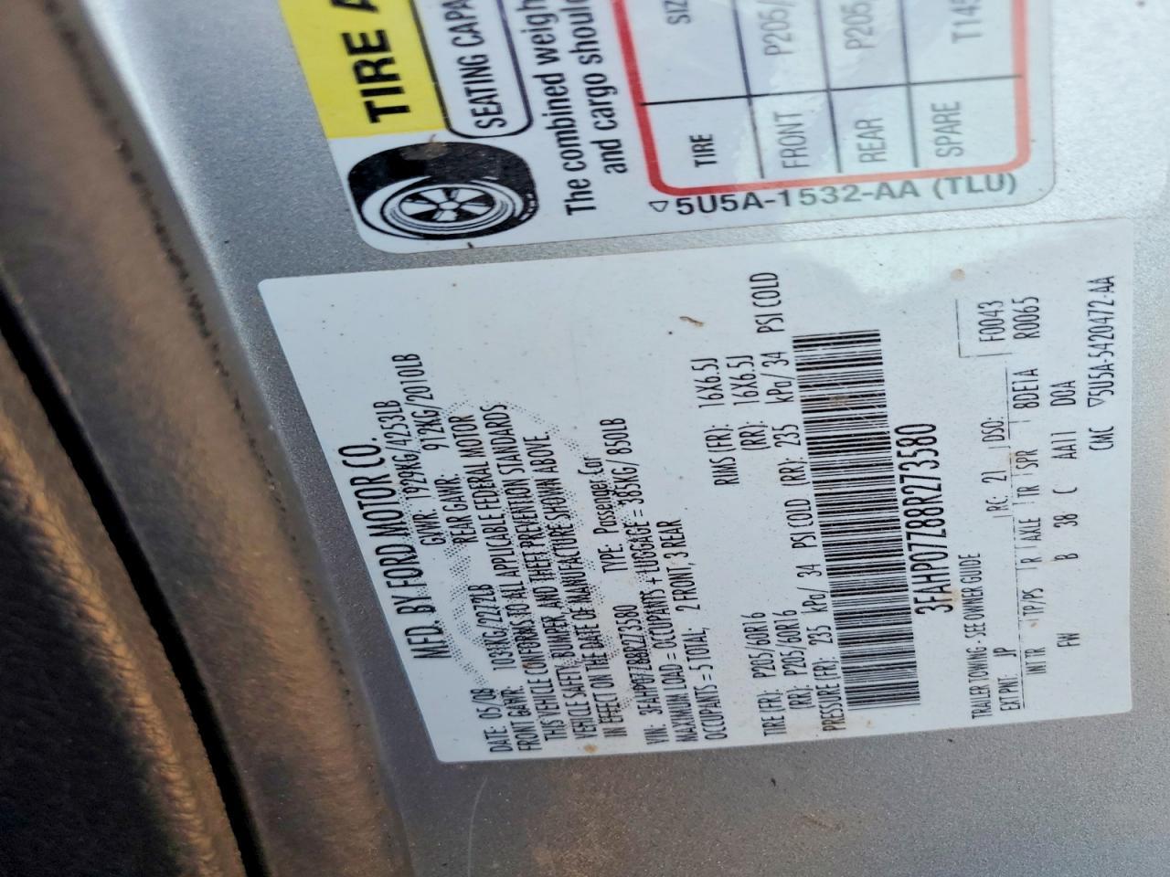 2008 FORD FUSION