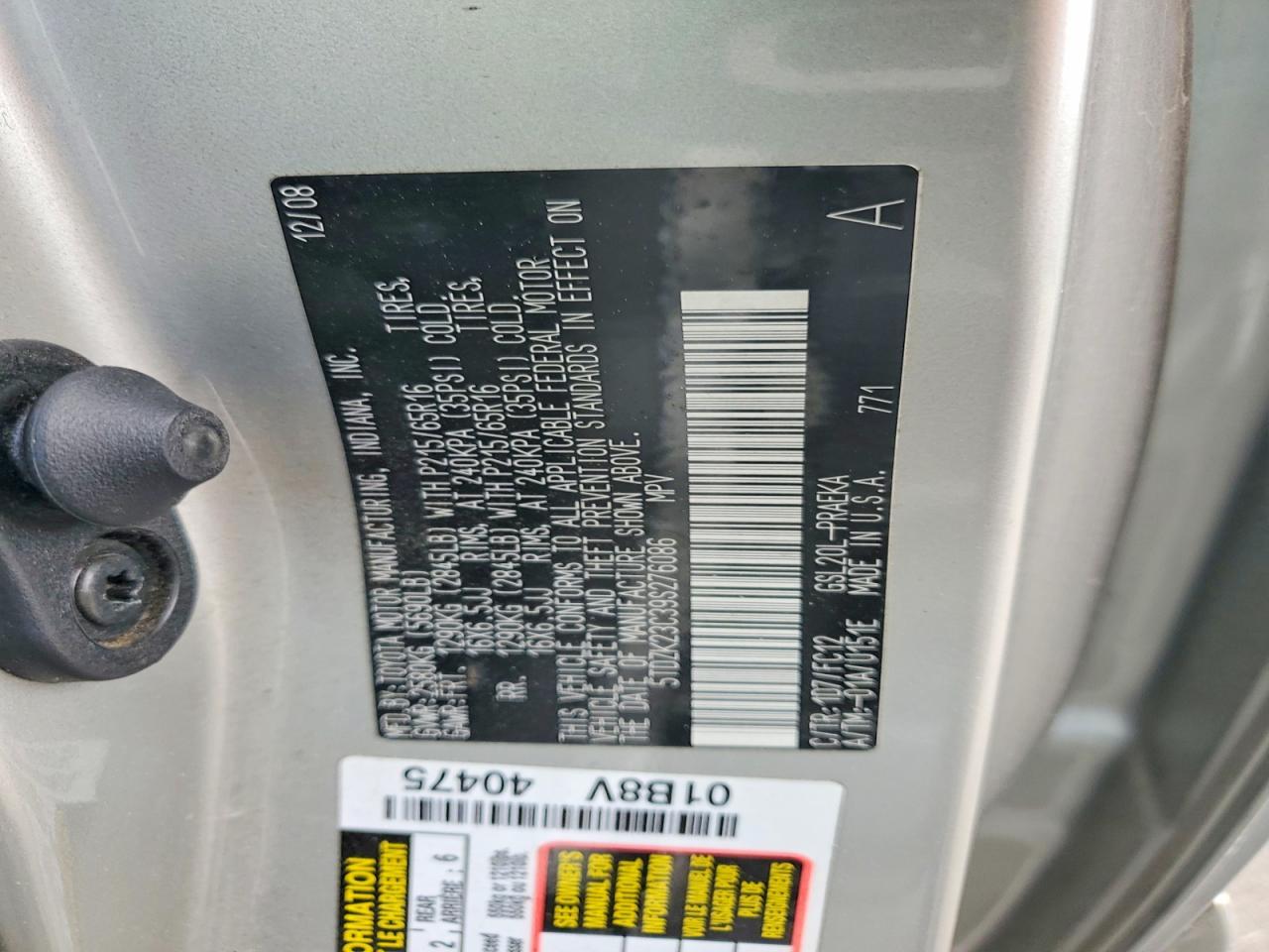 2009 TOYOTA SIENNA
