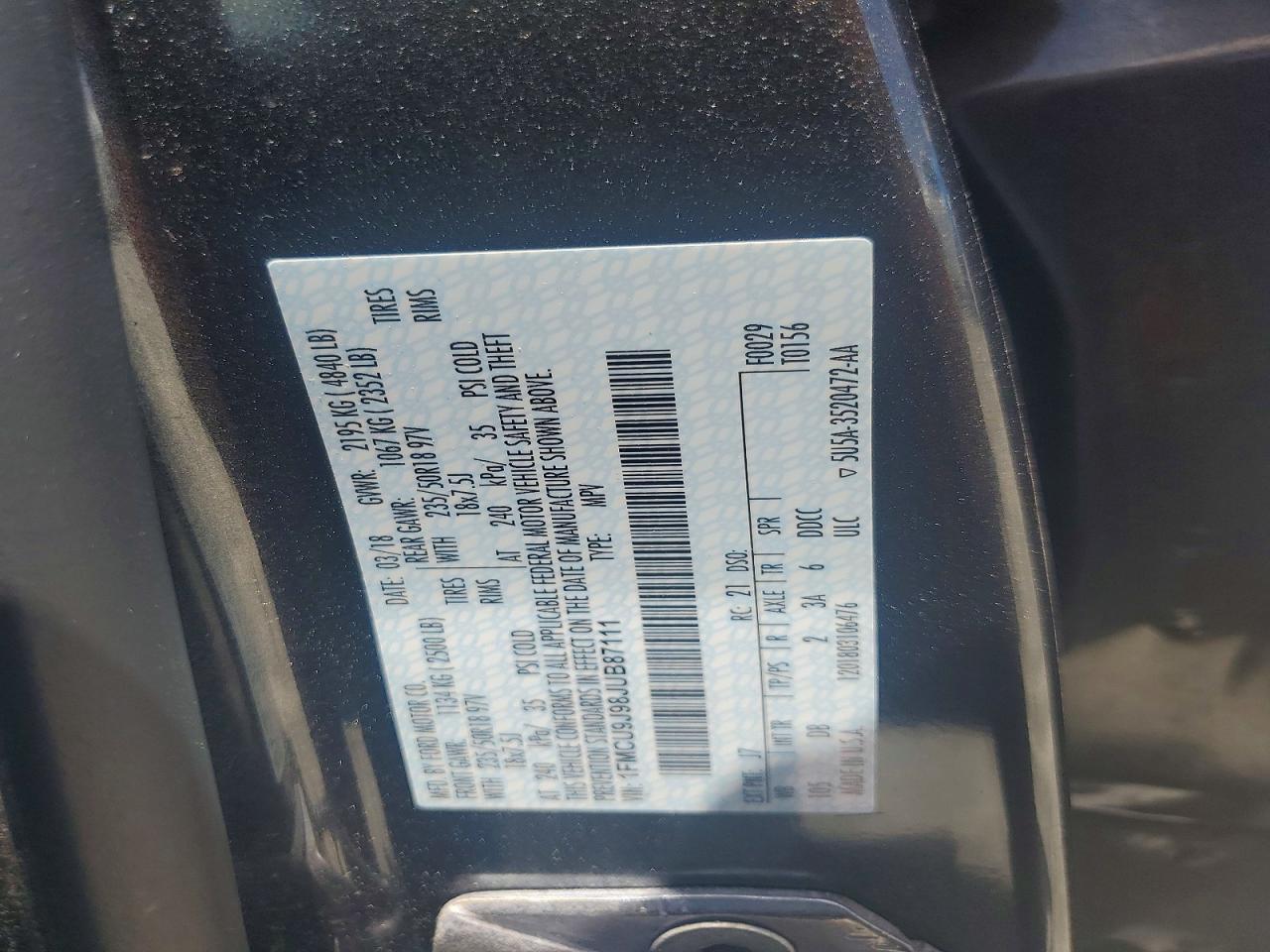 2018 FORD ESCAPE