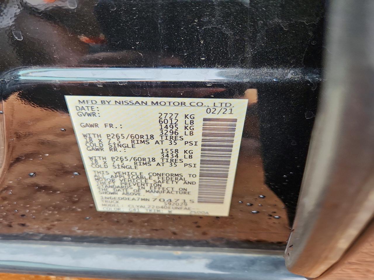 2021 NISSAN Frontier
