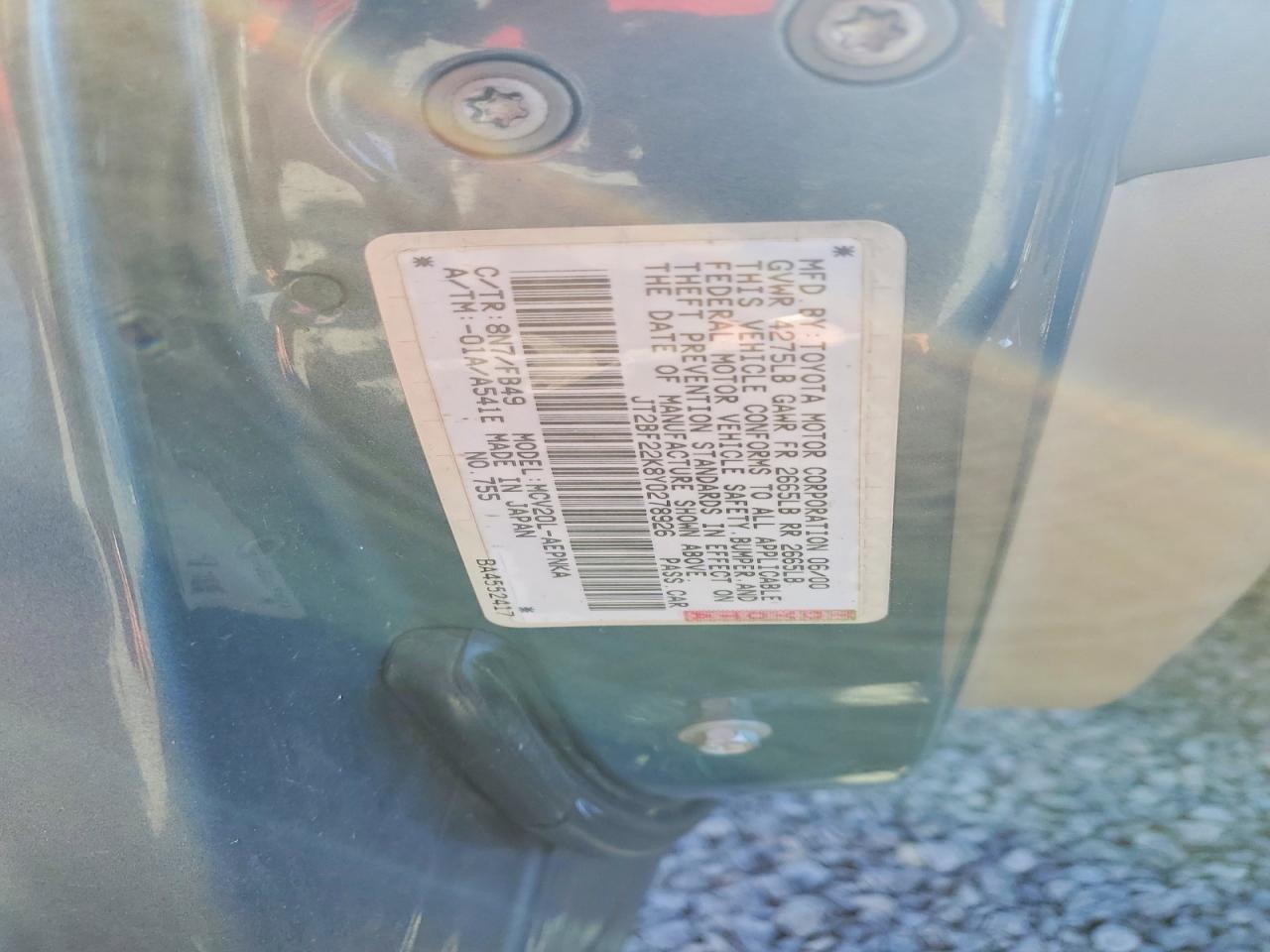 2000 TOYOTA CAMRY