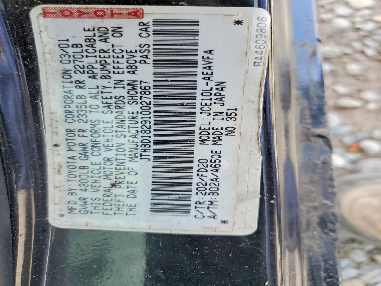 2001 LEXUS IS 300