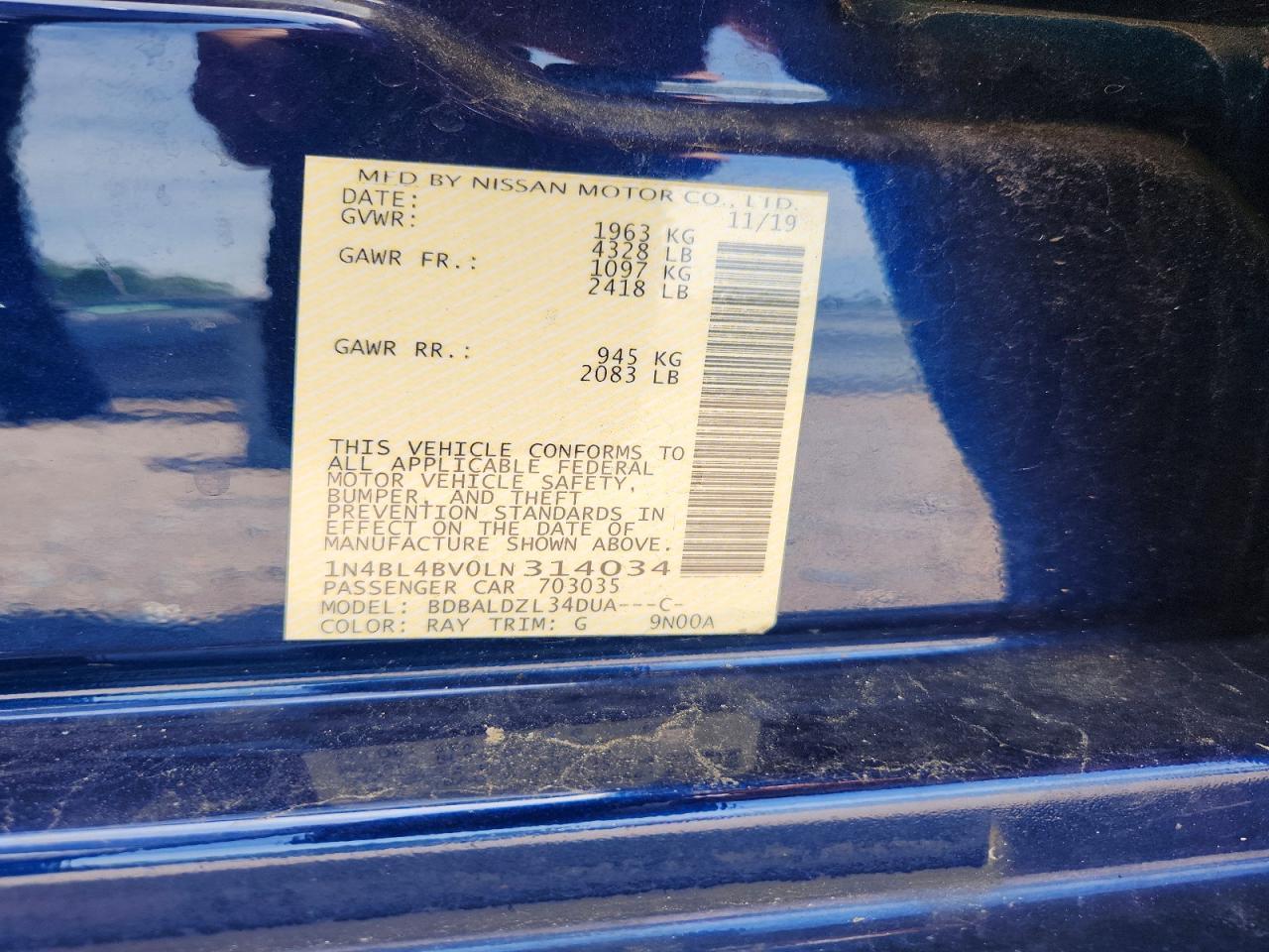 2020 NISSAN ALTIMA
