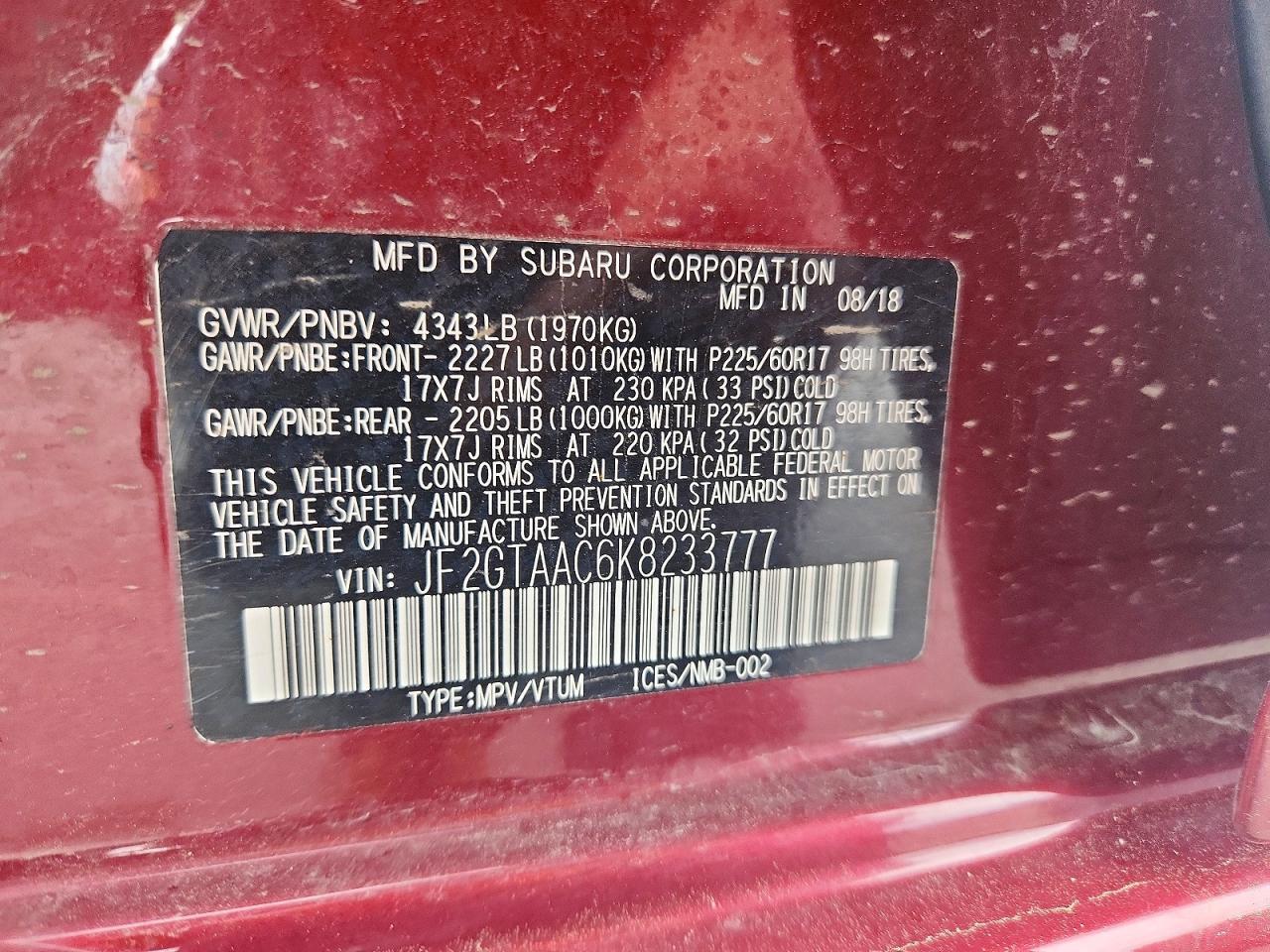 2019 SUBARU Crosstrek