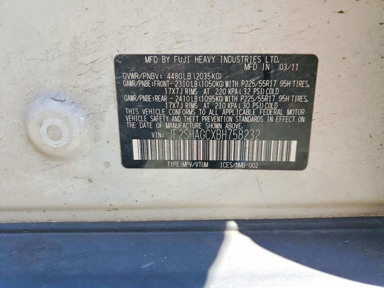 2011 SUBARU FORESTER