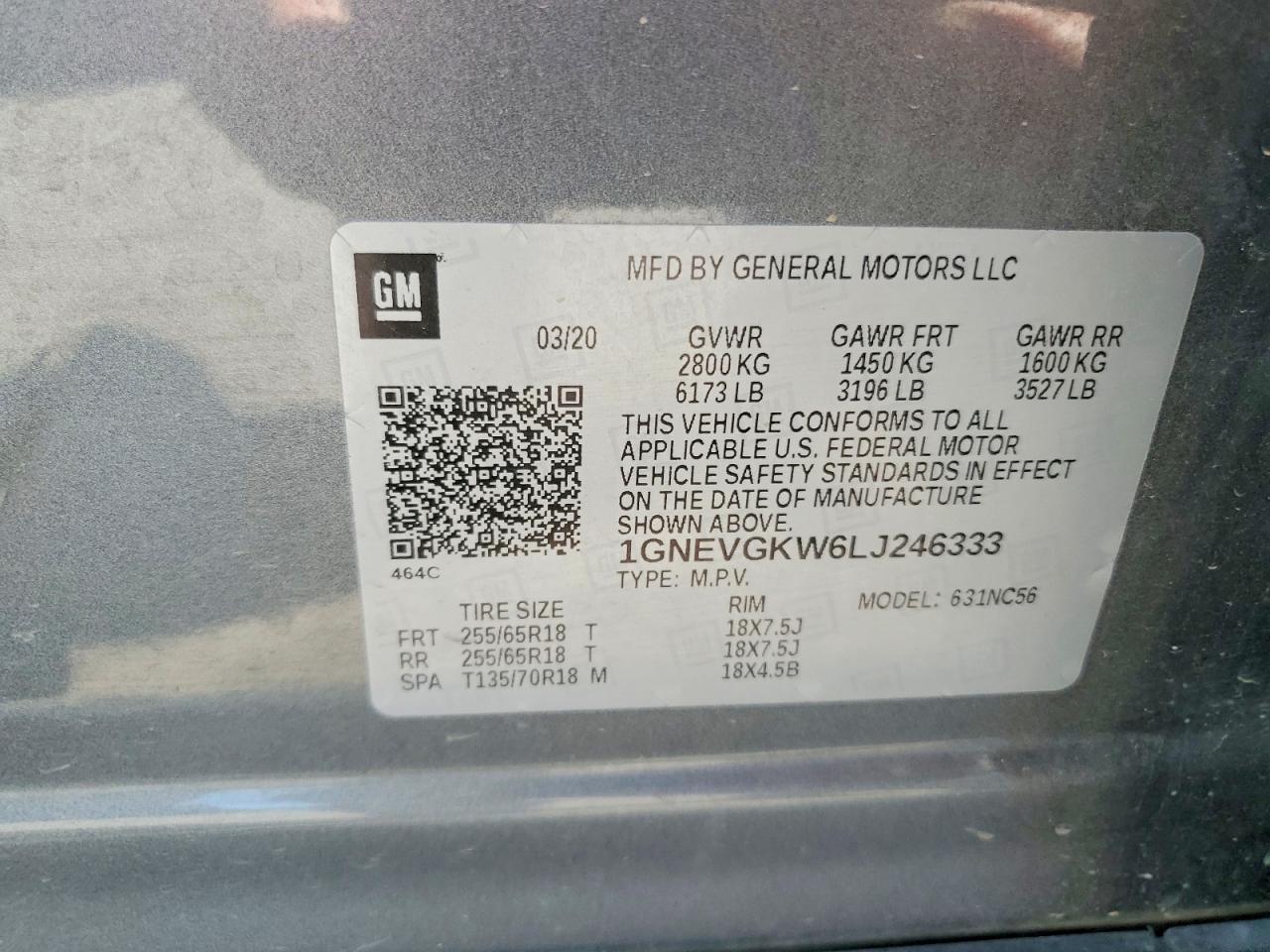 2020 CHEVROLET TRAVERSE