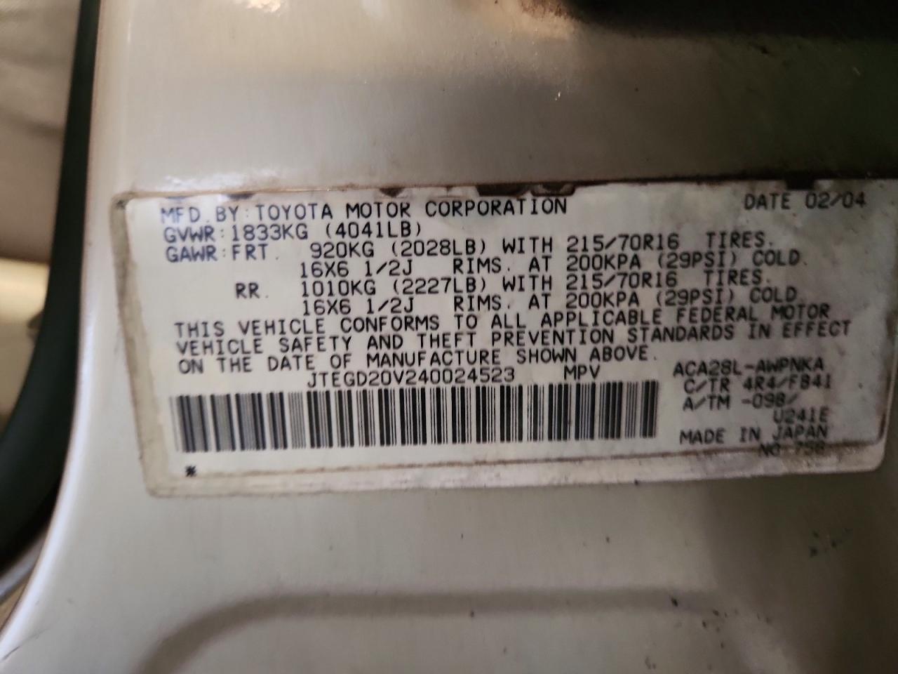 2004 TOYOTA RAV4