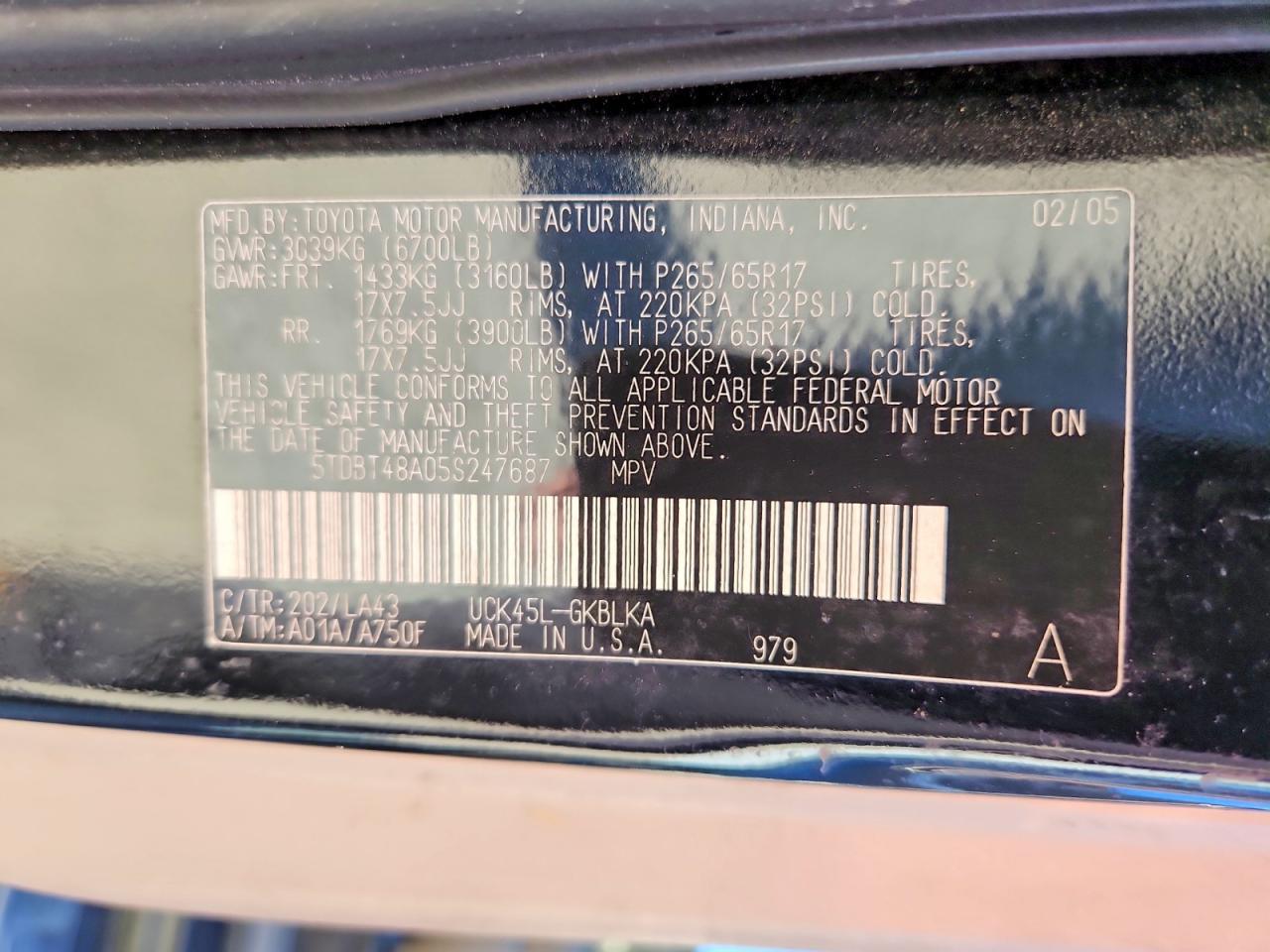 2005 TOYOTA Sequoia