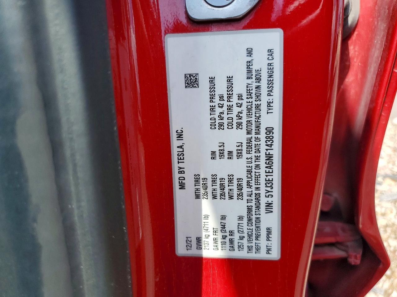 2022 TESLA MODEL 3