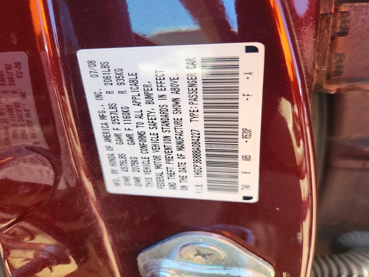 2008 HONDA ACCORD