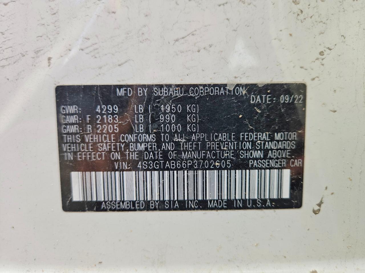 2023 SUBARU IMPREZA