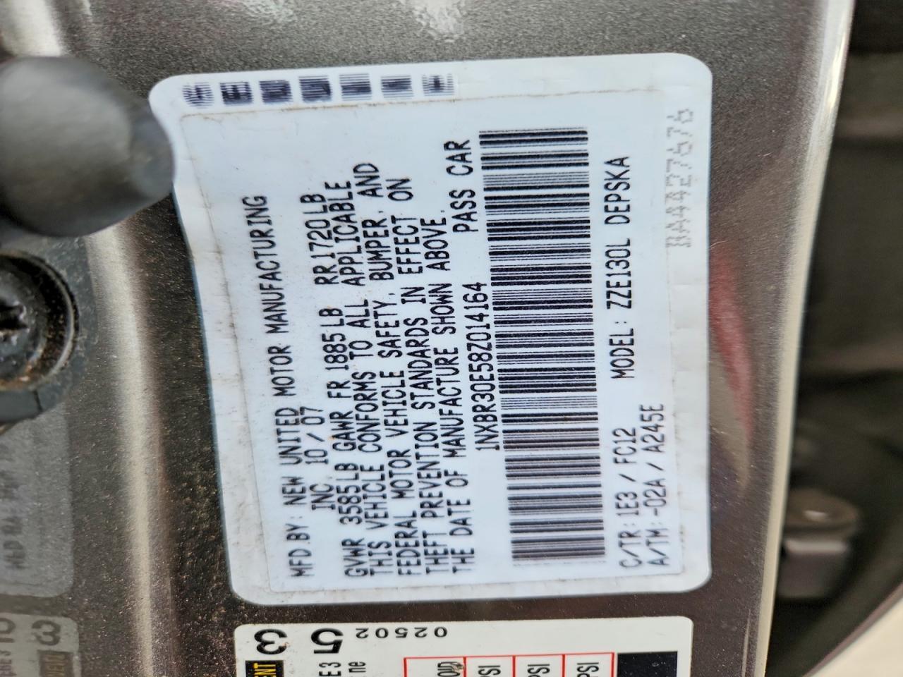 2008 TOYOTA COROLLA