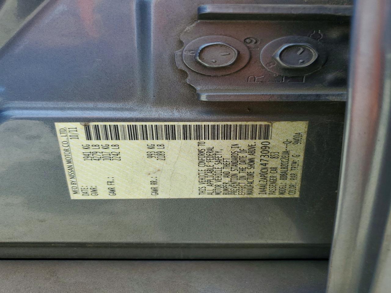 2012 NISSAN ALTIMA