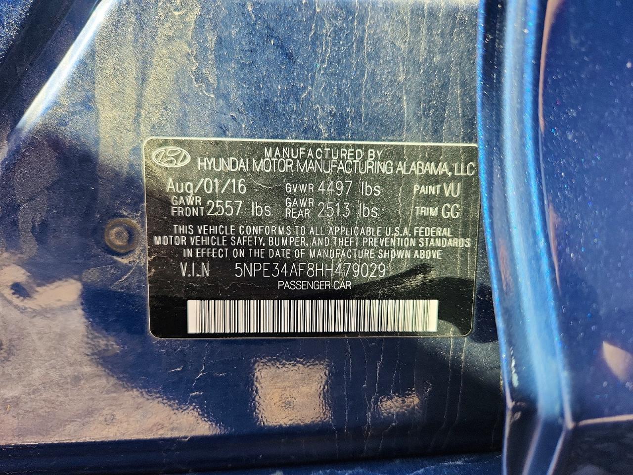 2017 HYUNDAI SONATA