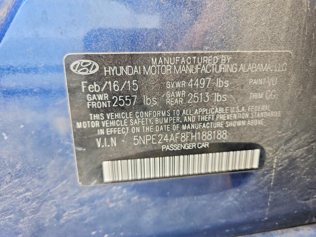 2015 HYUNDAI SONATA