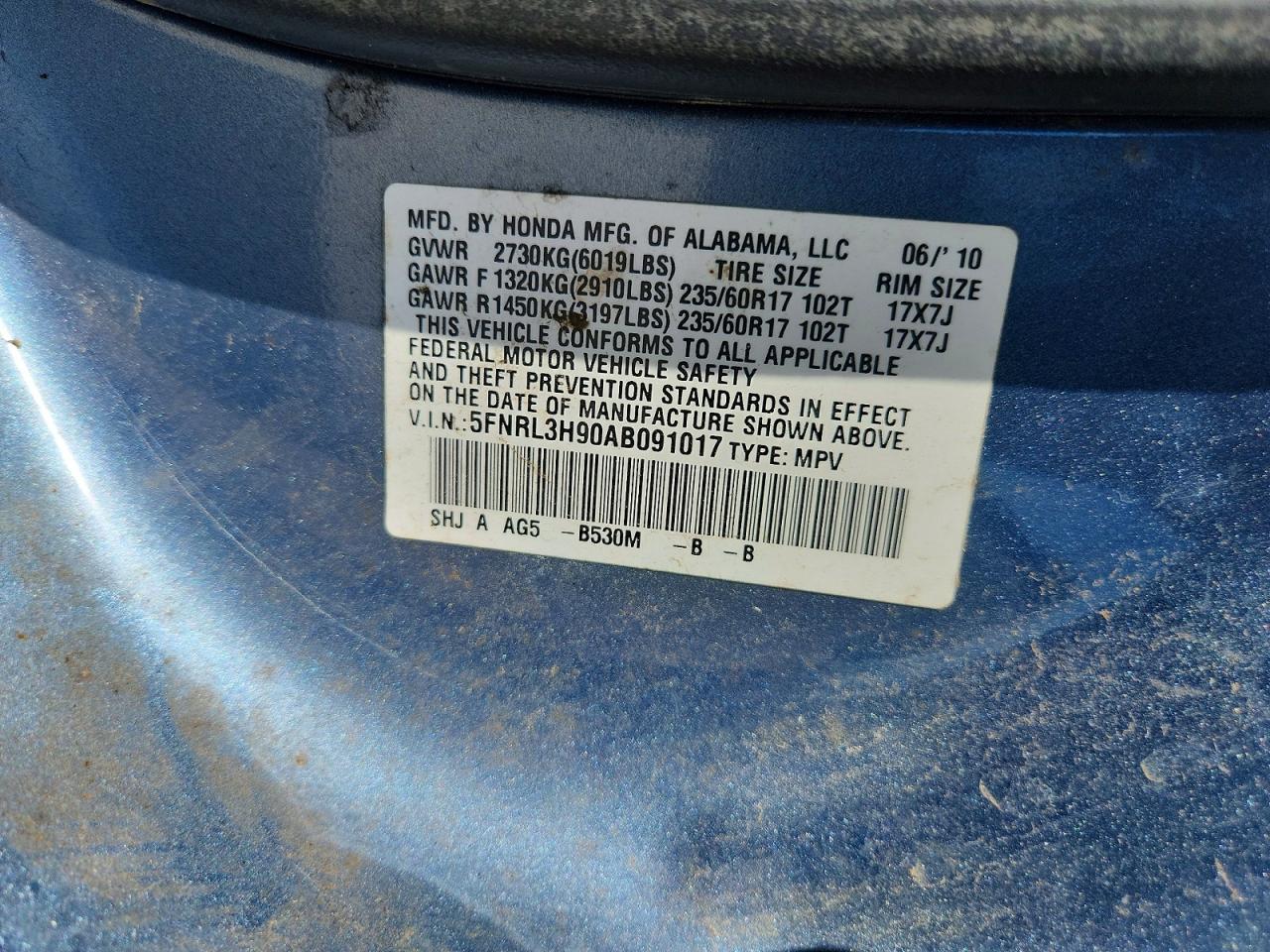 2010 HONDA ODYSSEY