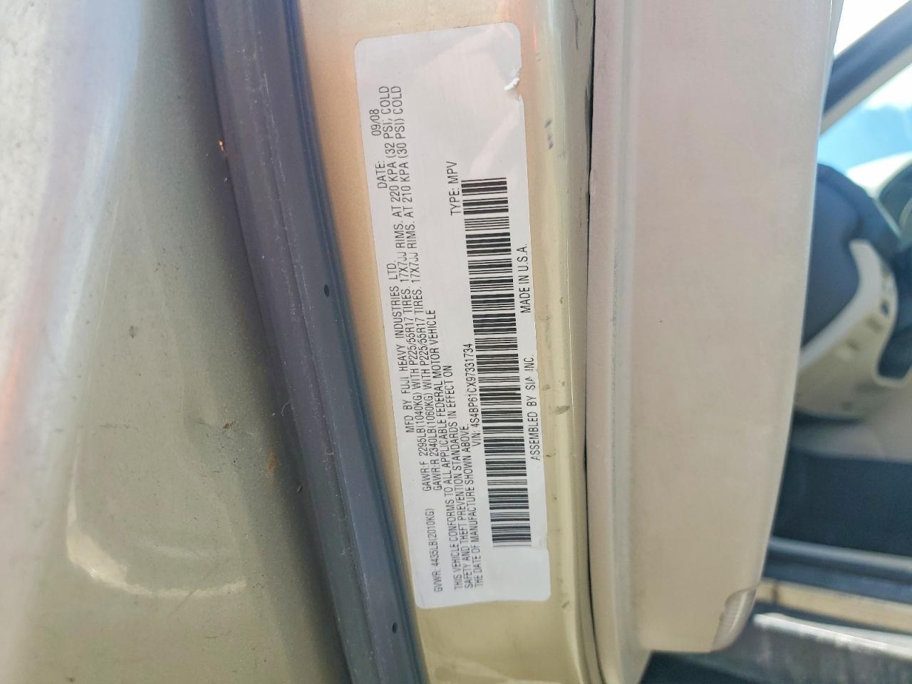 2009 SUBARU Outback