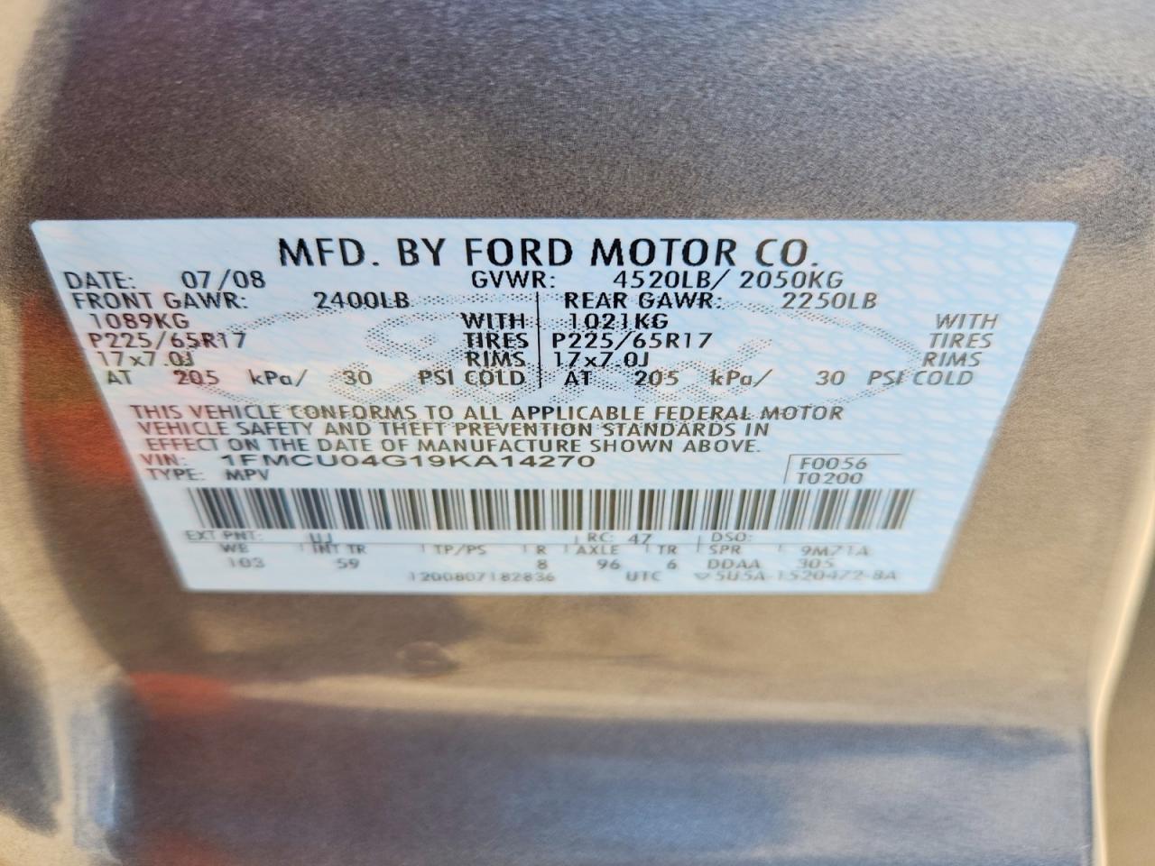2009 FORD ESCAPE