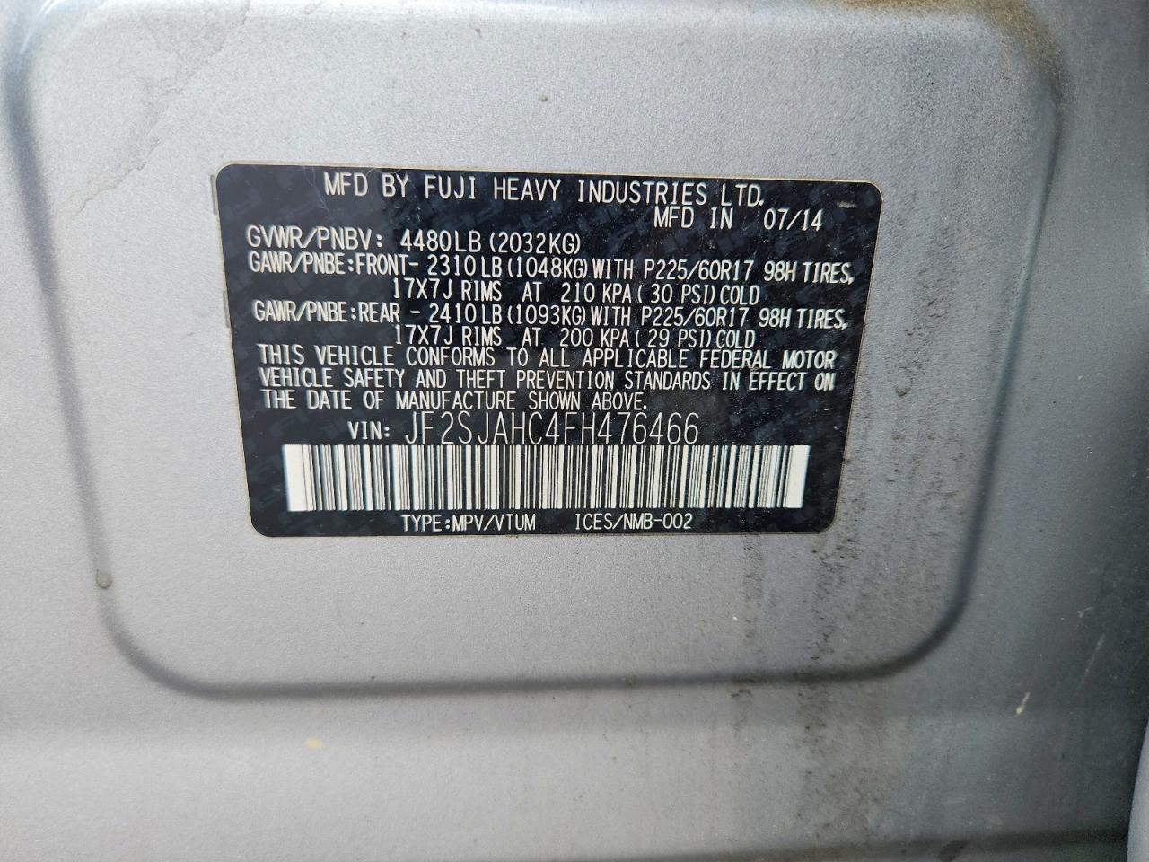 2015 SUBARU FORESTER