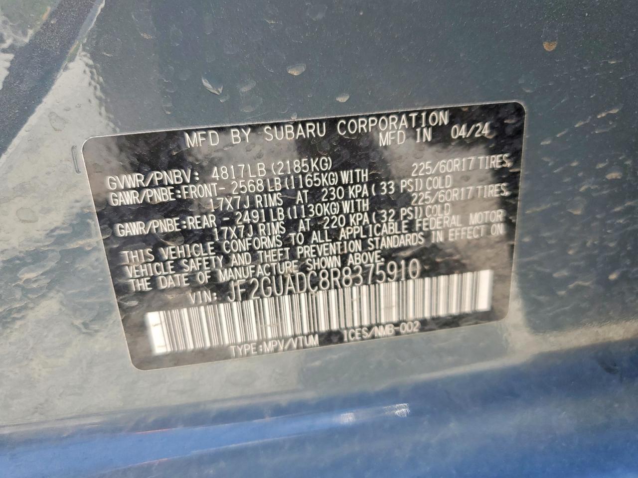 2024 SUBARU Crosstrek