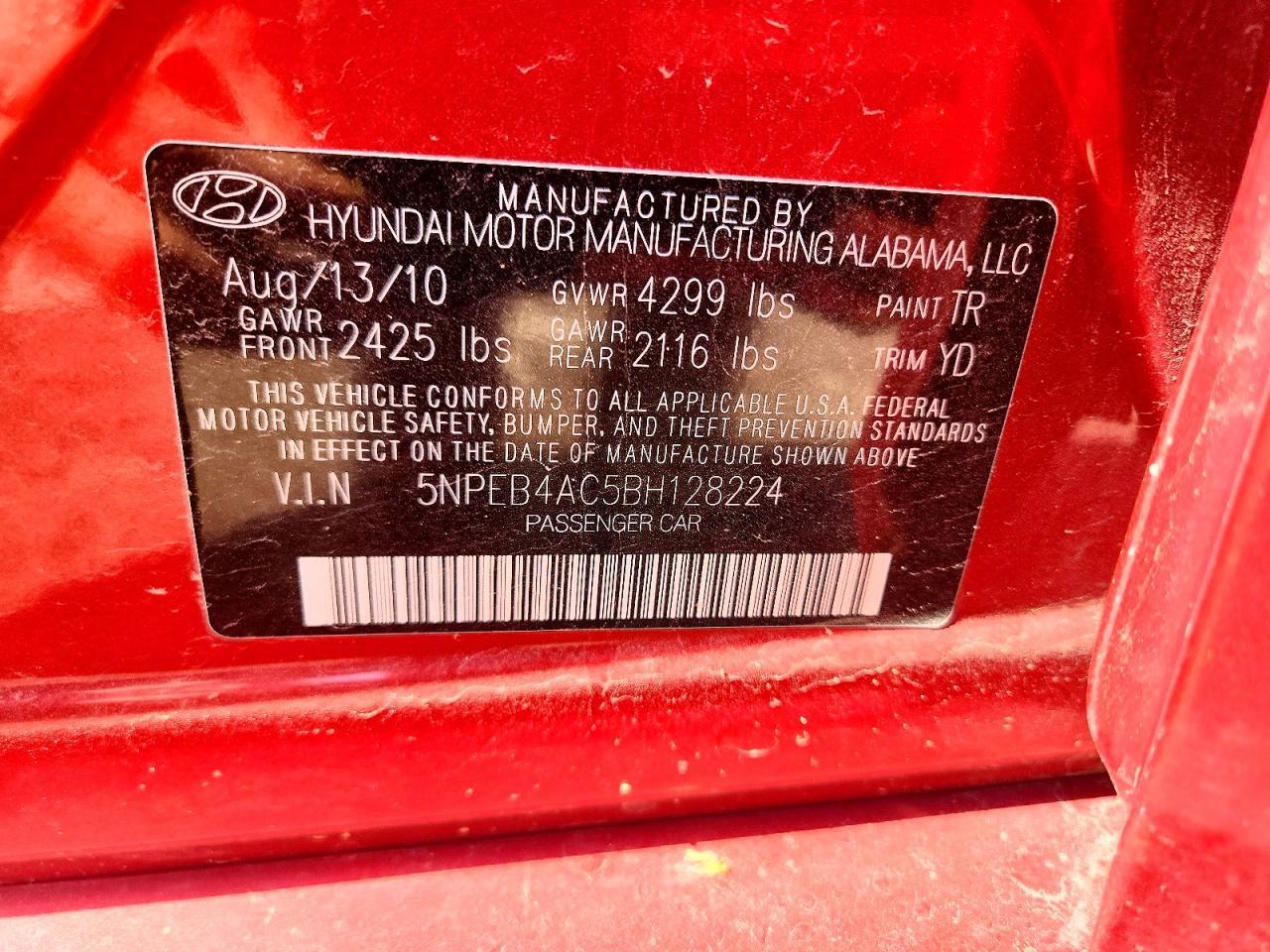 2011 HYUNDAI SONATA