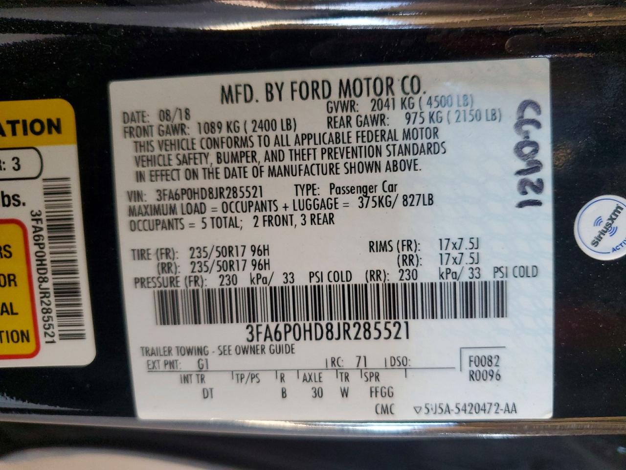 2018 FORD FUSION