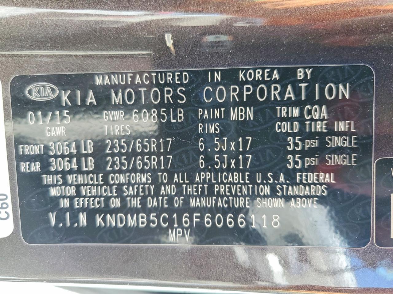 2015 KIA SEDONA